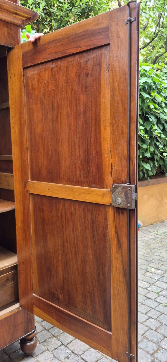 Armadio credenza antico emiliano Carlo X in noce-photo-5