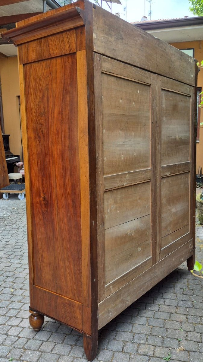 Armadio credenza antico emiliano Carlo X in noce-photo-8