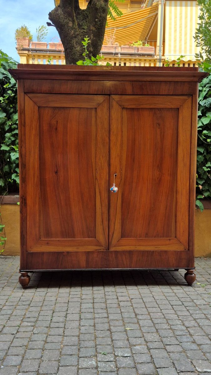 Armadio credenza antico emiliano Carlo X in noce