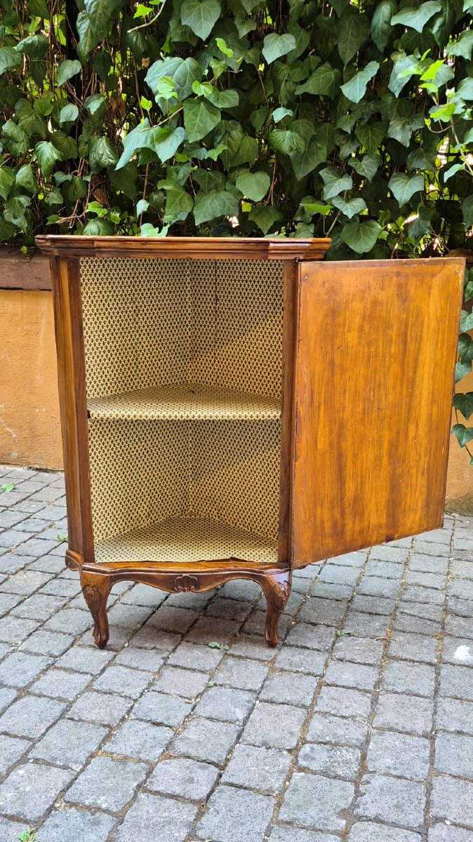 Coppia angoliere antiche emiliane lastronate noce e radica-photo-3