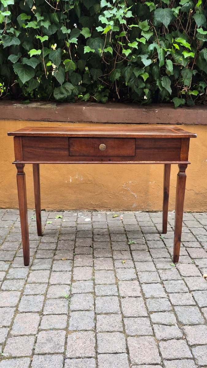 Tavolino scrittoio antico modenese Luigi XVI filettato-photo-2