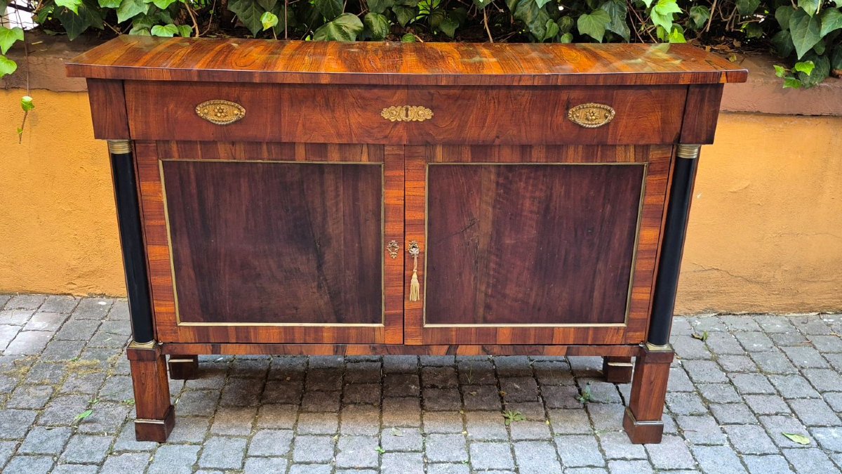 Credenza servante stretta antica Impero in noce-photo-2