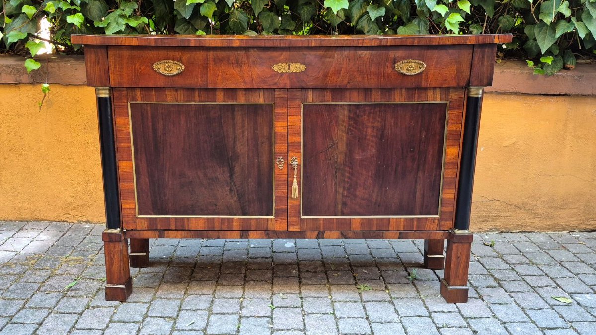 Credenza servante stretta antica Impero in noce-photo-2