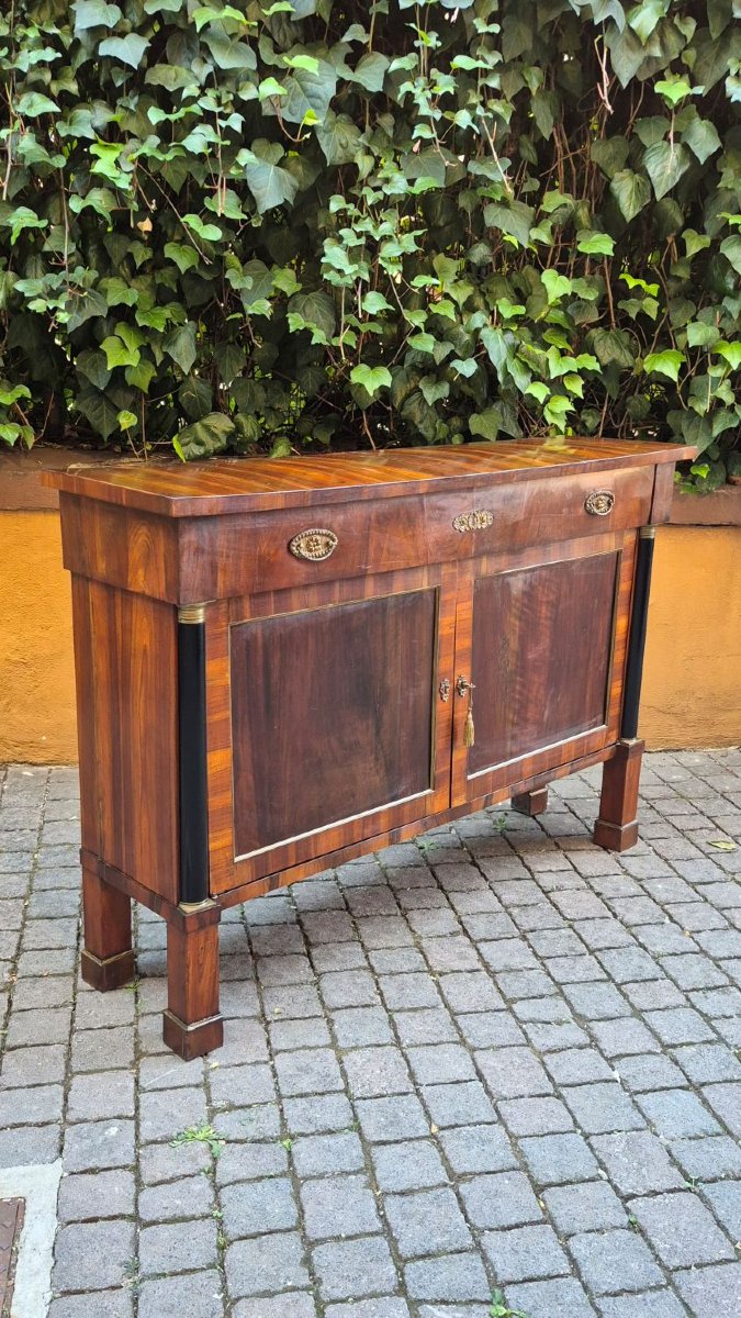Credenza servante stretta antica Impero in noce-photo-4