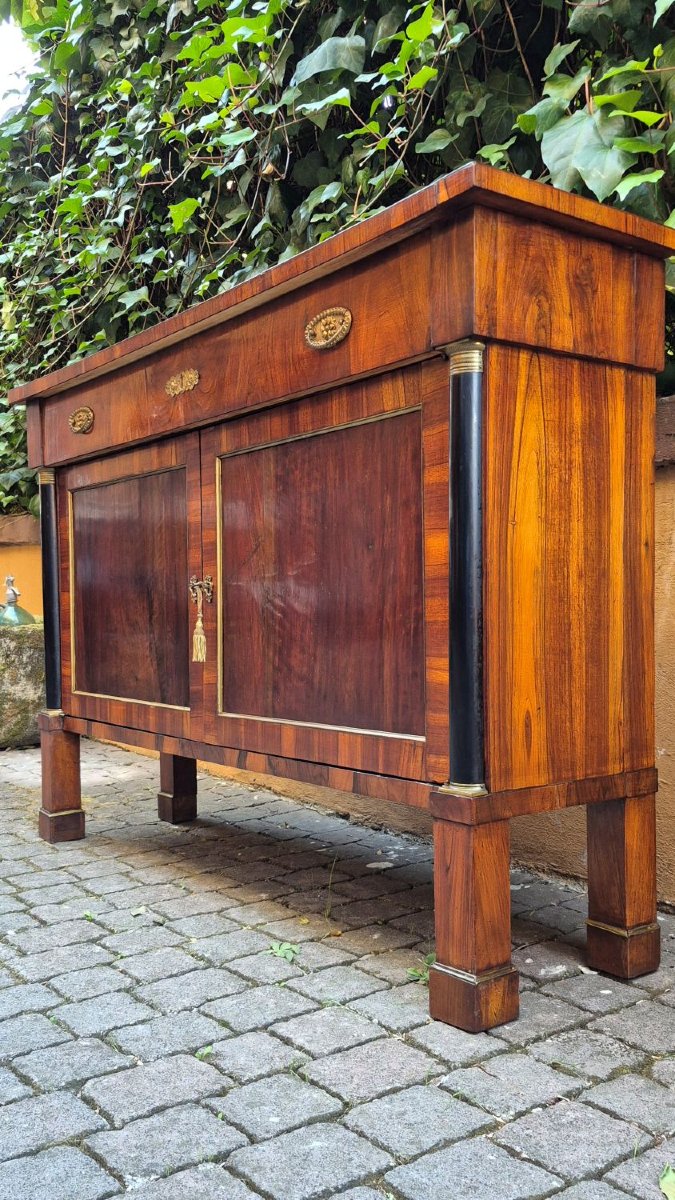 Credenza servante stretta antica Impero in noce-photo-6