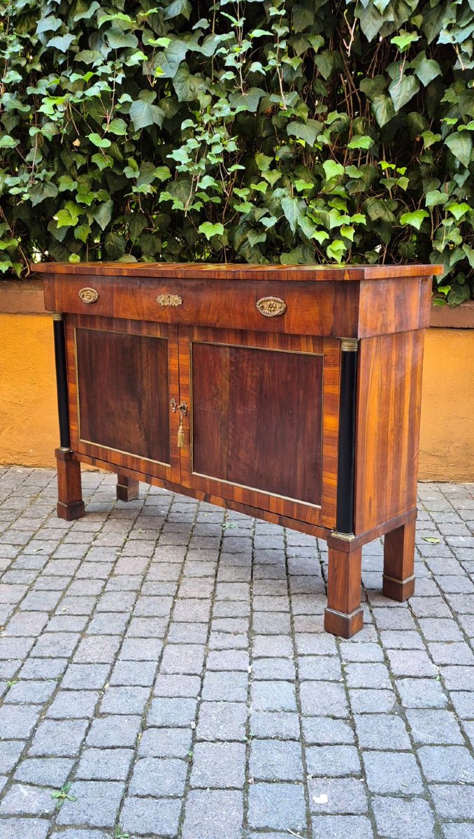 Credenza servante stretta antica Impero in noce