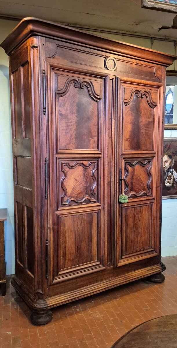 Armadio credenza antico Barocco del '600 in noce e radica-photo-3
