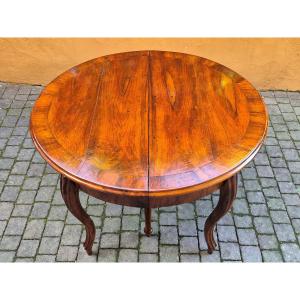 Tavolo tondo antico allungabile 4 mt in noce dell'800