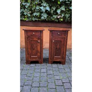 Coppia di comodini antichi con losanga dell'800