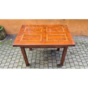 Tavolo antico allungabile stile Impero con piano filettato