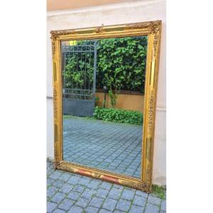 Specchiera antica rettangolare legno dorato Luigi Filippo