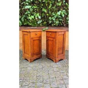 Coppia comodini antichi dell'800 in rovere