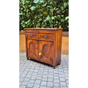 Credenza servante antica stretta lastronata noce