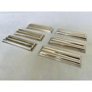 Ripple Knife Holder Christofle Art Deco Silver Metal Pack Of 6