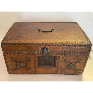 Large XVII XVIII Box Sheathed In Leather 