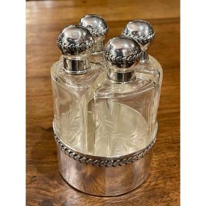 Minerva Crystal And Silver Perfume Bottles In The Style Of A Perfume Cellar