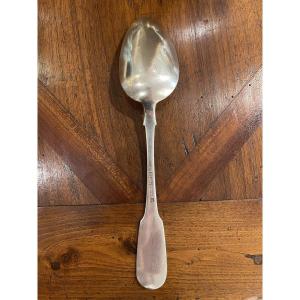 Serving Or Stew Spoon, Solid Silver, Russia, Sazikov Firm