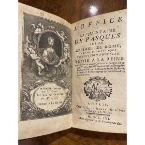 Livre XVIII ème Office De La Quinzaine De Pasques Dedicated To Queen Leczinska