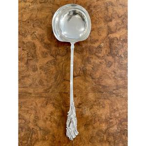 Cream Ladle Louis XV Style 1900 Silver Minerve Lapparra