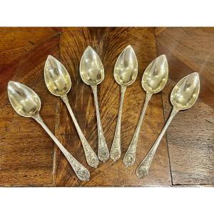 Old Man 6 Teaspoons Silver Vermeil