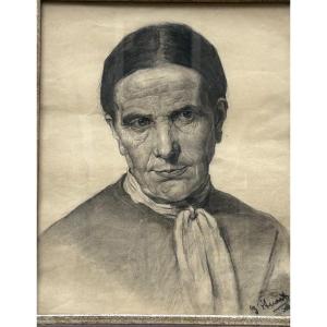 Luxembourg Artist Ferdinand d'Huart, Portrait Of A Woman