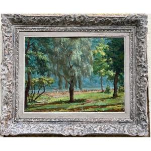 Oil On Canvas, By The Lake