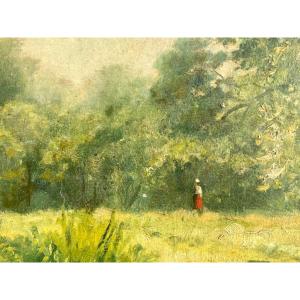 L.dupuis, Oil On Panel Forest Landscape