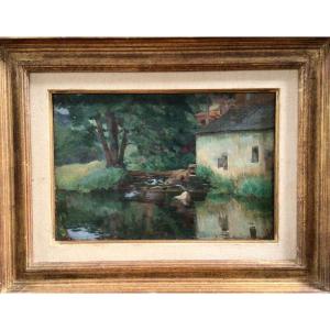 P. Blanc, Luxembourg Artist Oil On Panel