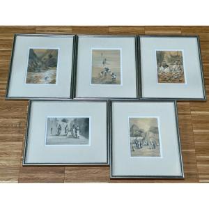 Aquarelles, art ouzbek