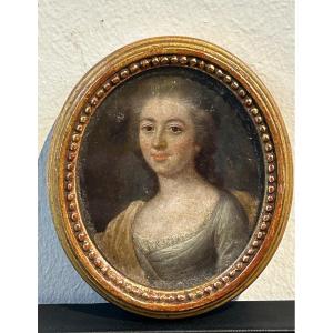 Miniature, Painting On Leather 