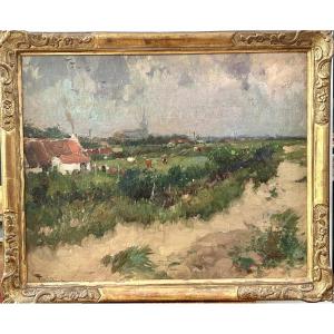 F. Toussaint, Belgian Painter Oil On Panel