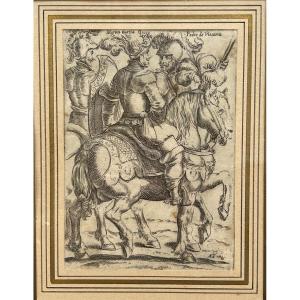 Engraving On Paper, Historical Scene 17th Century