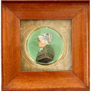 Bas Relief In Wax, Bust Of A Woman