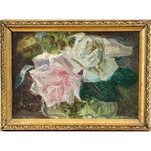 Duilio Donzelli, Still Life Oil On Cardboard
