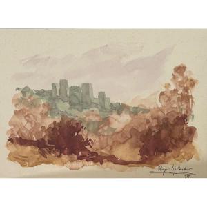 Roger De Coster, Watercolor On Cardboard 