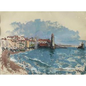 Will Faber, Acrylic On Paper View Of The Port 