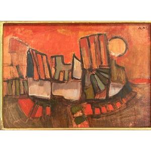 Oil On Panel, Illegible Signature 