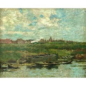 A. Bastien, Belgian Painter Oil On Canvas Belgian Landscape