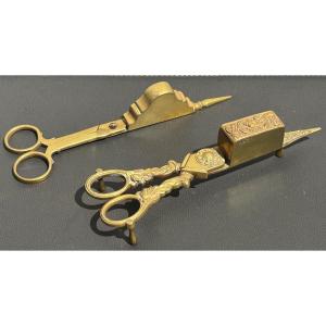 Set Of 2 Brass Fly Snipper Scissors