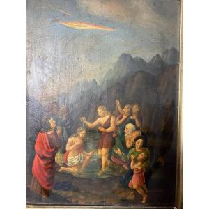 Religious Painting Oil On Wood 