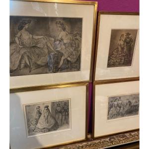 Lot Of 7 Framed Lithographs By Constantin Gys