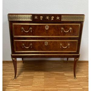 Mahogany Chest Of Drawers From The Early 19th Century Made By H. Gambs, David Röntgen's Collaborator
