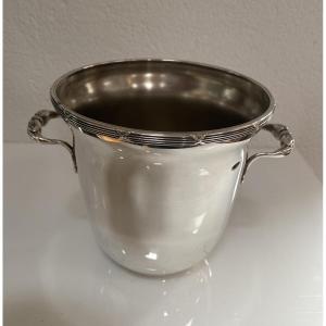 Silver Metal Cross Ribbon Ice Bucket For Wine Bottle