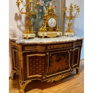 Louis XVI Style Chest Of Drawers By F. Linke, Late 19th Century