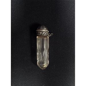 Crystal And 800/1000 Silver Perfume Bottle Circa 1900