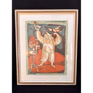 Litho The Clown Signed Hanns Studer