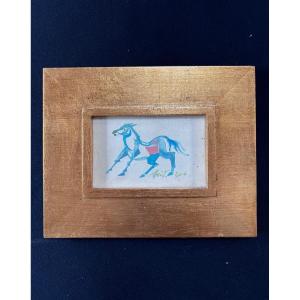 Watercolor Depicting A Horse By Michel Heintz