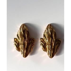 Vintage Yves Saint Laurent Gold Clip-on Earrings