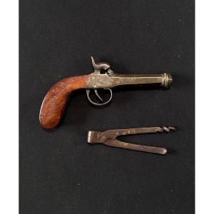 Percussion Travel Pistol, Octagonal Barrel, Teardrop Stock