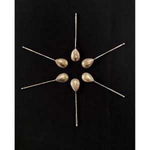6 Russian Silver Teaspoons, 19th Century